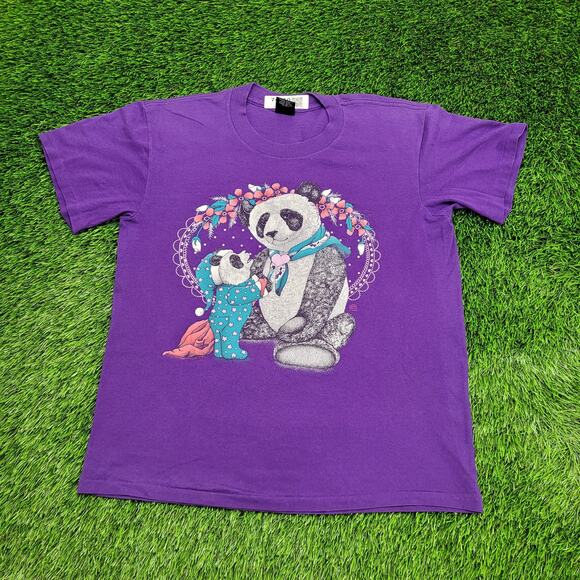 Vintage 1983 Panda Bear Shirt Womens Large 21x25 USA - Picture 1 of 13